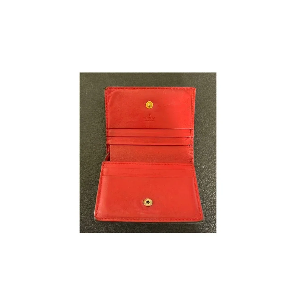 GUCCI Cherry GG Monogram Supreme Canvas Compact Bi Fold Wallet 476050 - Picture 9 of 12